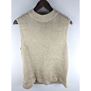 St. John Sport By Marie Gray Gold Zipper Tank Top